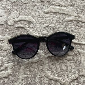 LC Lauren Conrad Black RoundSunglasses with Silver Accent